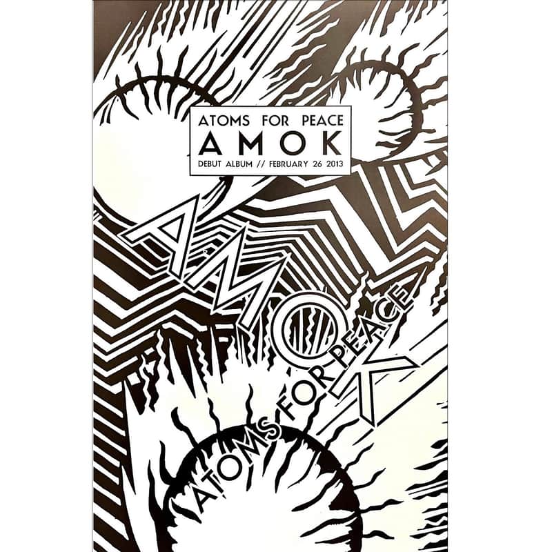 ATOMS FOR PEACE - AMOK Ltd Ed RARE Tour Poster! RADIOHEAD Thom Yorke The Smile RED HOT CHILI PEPPERS R.E.M. BECK David Byrne image 1