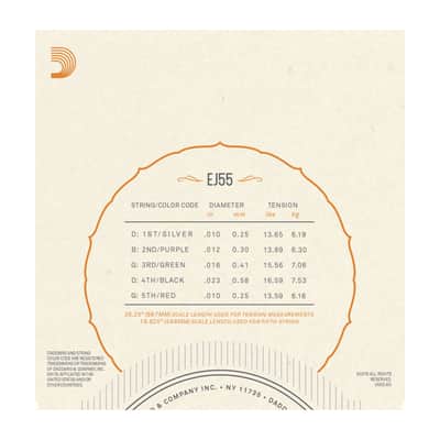 D'Addario EJ55 5-String Banjo Strings, Phosphor Bronze, Medium, 10-23 image 5