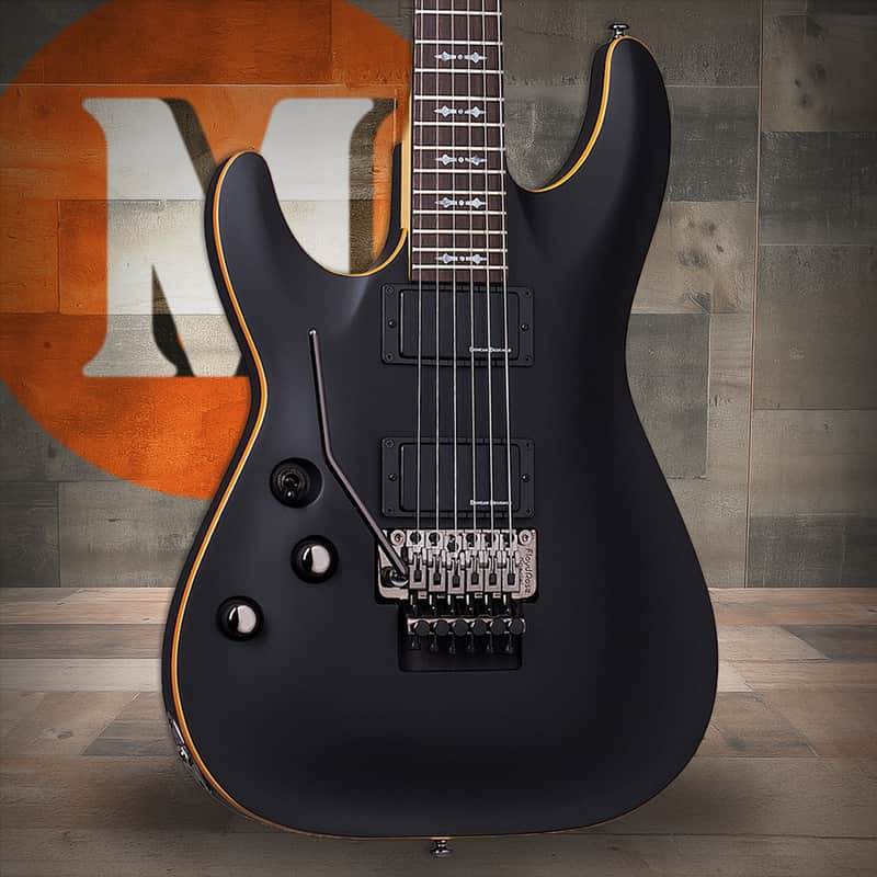 Schecter Demon-6 FR Left Hand Electric Guitar - Satin Black (3666) image 1