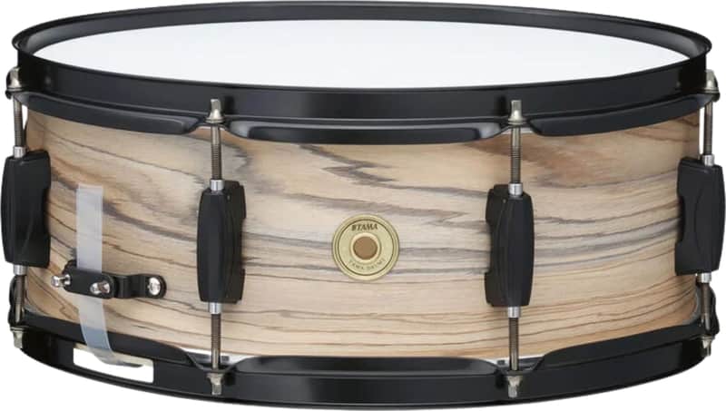 Tama Woodworks Poplar Snare Drum, 14" x 5.5", Natural Zebrawood Wrap image 1