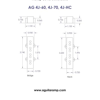 Aguilar AG 4J-70 4-String 70’s Era Jazz Bass Pickups image 3