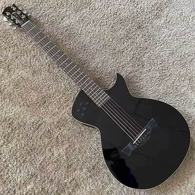 Glossy Black Tagima Classical Guitar Nylon String, Spruce Top Top Mahogany Body with Neck, Rosewood Fingerboard image 1