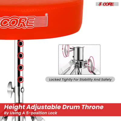 5 Core Drum Throne 3" Padded Drum Seat Height Adjustable Drumming Chair for Practice and Performance image 6