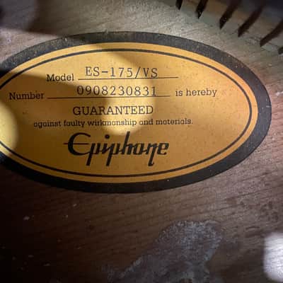 2009 Epiphone ES-175 VS Jazz Guitar Vintage Sunburst image 9