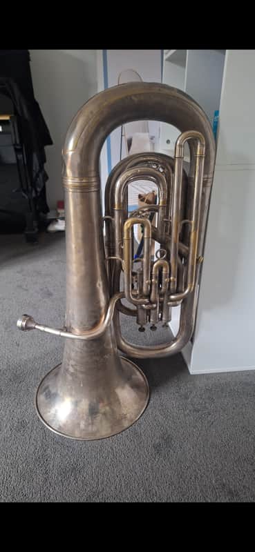 Boosey & Hawkes 4 valve Eb Tuba 1940s - Siler plate image 1