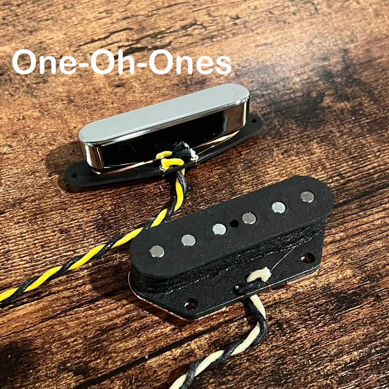 Good Land Pickups- One-oh-Ones, Tele Style Alnico 5- Chrome/Black image 1