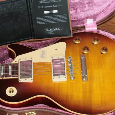 7.7 lbs! 2018 Gibson 1958 Les Paul Historic Reissue! R8 58 Dark Bourbon Fade Custom Shop TH Specs image 3