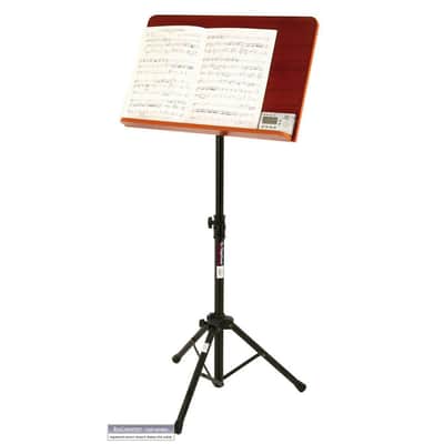 On-Stage SM7312W Conductor Stand with Wide Rosewood Bookplate image 1