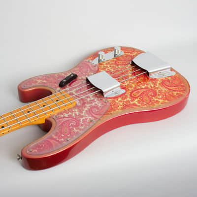 Fender  Telecaster Bass Pink Paisley Solid Body Electric Bass Guitar (1968), ser. #251376, original black tolex hard shell case. image 7