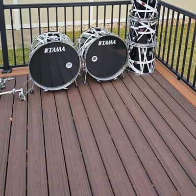 Vintage 80's Double Bass Tama Swingstar 9 piece Drumset MIJ with Van Halen style wraps image 21