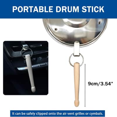 Car Cymbal, Mini Car Cymbal for Air Vent, with Compact Drum Stick, Drum Crash Cymbal Accessory for Car Dash Interior Decoration, Argent Silver image 3