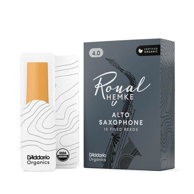 D'Addario Wood Winds D'Addario Woodwinds Organic Royal Hemke Alto Saxophone Reed (Hardness: 4.0) image 1