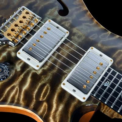 2018 Paul Reed Smith PRS Custom 24 Semi-Hollow Quilted 10 Top Wood Library ~ Trampas Green image 5
