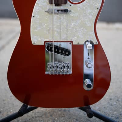 Twelve-a-caster! 2016 Fender American Elite Telecaster, Musikraft 12-string Neck Autumn Blaze Metallic image 4