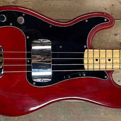 Fender Precision Bass Left-Handed with Maple Fretboard 1970 - 1983 - Ruby Red image 1