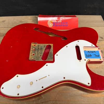 Real Life Relics 69 Thinline Tele® Telecaster® Body Double Bound Semi Hollow Aged Red Flake Sparkle