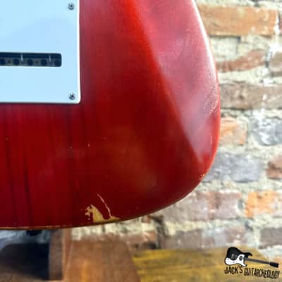 Weeping Willow Lutherie Custom T/S-Style Hybrid Electric Guitar (2000s - Red Trans) image 12