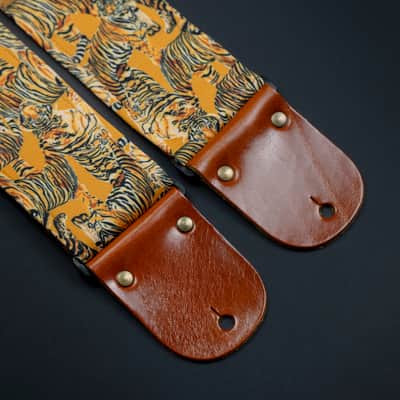 Mr.Strapsky Eye Of The Tiger Wide Guitar Strap with Italian Satin image 4