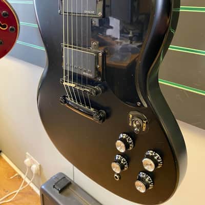 Epiphone G-400 Gothic SG 2003 Pitch Black Electric Guitar w/ EMG HZ Pickups image 3