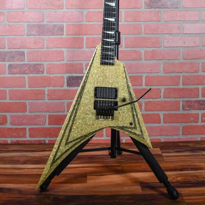 ESP Custom Shop Alexi Laiho Signature “Pearl” Pearloid Top with Black/Gold Sparkle Pinstripes Kiso Japan 2010 Namm w/OHSC image 4