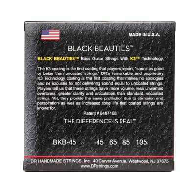 DR 4er Bass 45-105 Extra-Life Black Beauties BKB-45 - String Set for 4 String Bass Guitar Bild 2