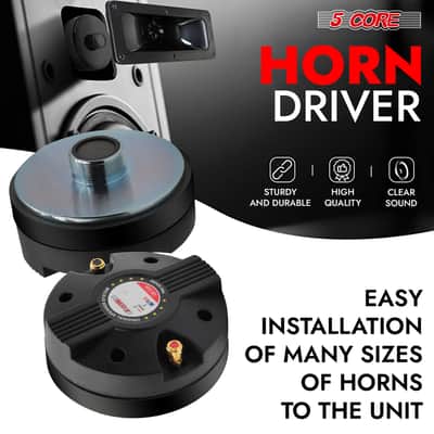 5 Core Compression Driver 1″ PA Horn Tweeter 2Pc Pro Audio 800W 1.75″ Voice Coil 20Oz Magnet 8Ohm Driver image 8