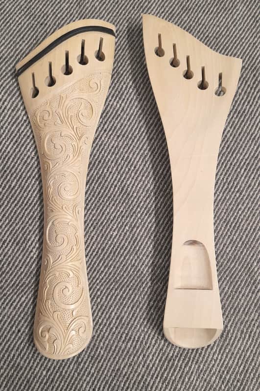 5 Strings Double-Bass Tailpiece 3/4 size Hand Carved in Boxwood Material image 1