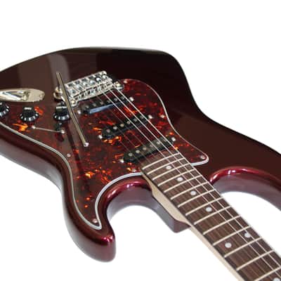 G&L Legacy Electric Guitar in Ruby Red Metallic Matching Headstock image 5