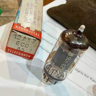 Rare White Tip NOS Pair of The Highest Medical Grade Telefunken 12ax7/ecc83 1952 made for Boonton image 6