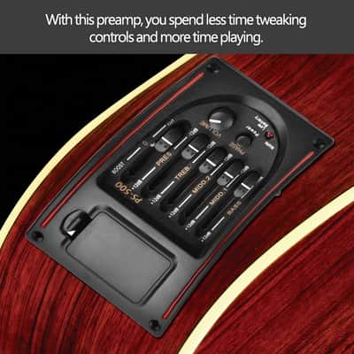 5 Band Eq Acoustic Guitar Pickup Preamp With Digital Tuner Piezo Pickup Equalizer Volume Control For Acoustic Guitars image 4