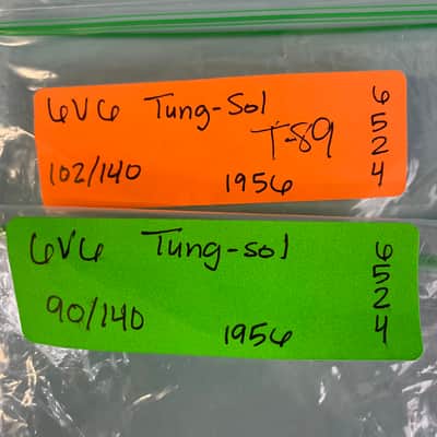 1956 Tung Sol 6V6GT (x2) Pair Vintage Power Tubes! T89 image 10