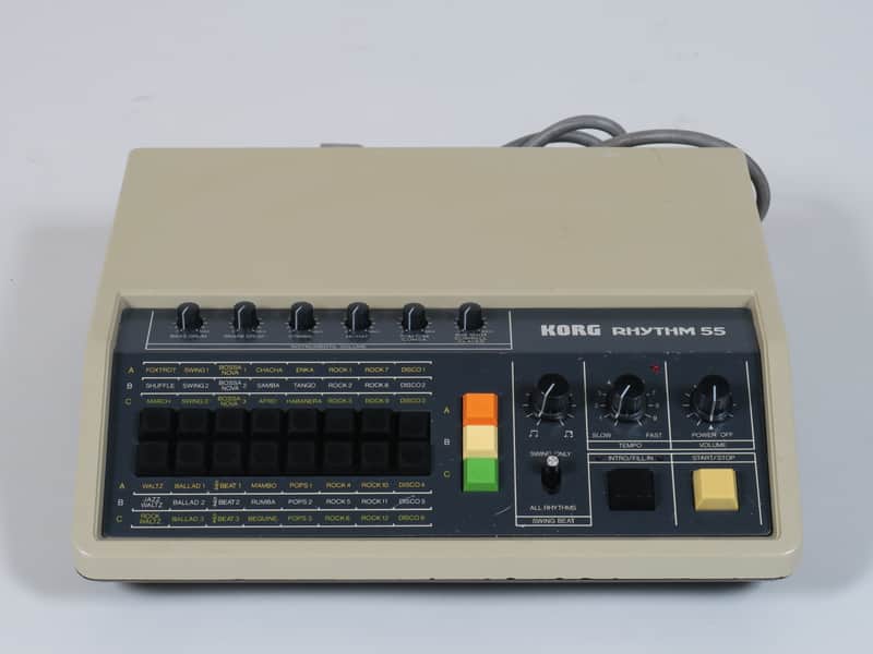 Korg Rhythm KR-55 drum machine + individual outputs + Tubbutec MIDI + sync in image 1