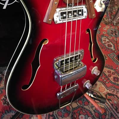 RARE 60s Teisco EP-200B Hollowbody Short Scale Bass image 2