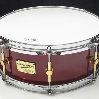 Canopus Mahogany 5.5" x 14" Snare Drum w/ VIDEO! MH-1455 Light Bordeaux Lacquer image 1