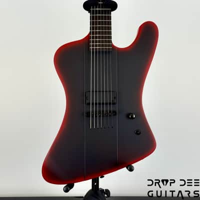 ESP LTD Phoenix-7 Baritone Black Metal 7-String Electric Guitar - Black Red Burst Satin image 1