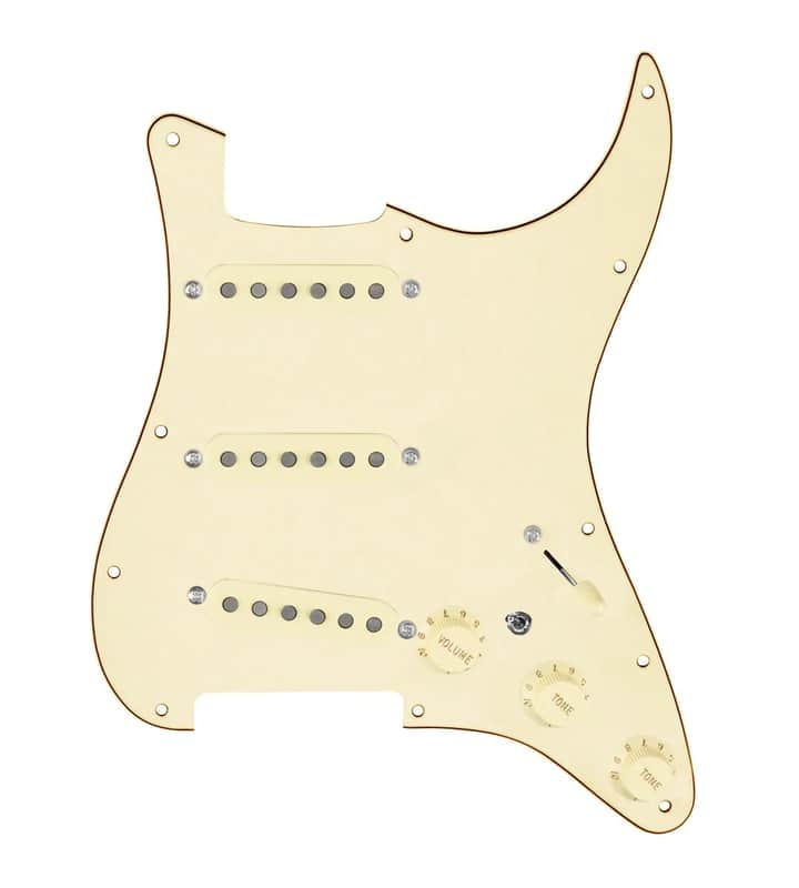 920D Custom Texas Vintage Loaded Pickguard for Strat With Aged White Pickups, Aged White Pickguard, and S7W-MT Wiring Harness image 1