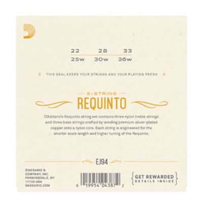 D'Addario Requinto Silver-Plated Copper - EJ94 image 2