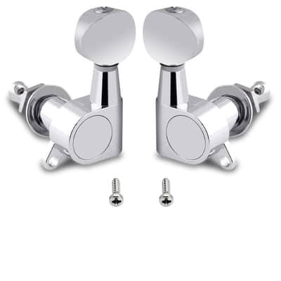 Guitar String Tuning Pegs Tuning Machines Sealed Machine Heads Grover Tuners Tuning Keys Oval Button 3 Left 3 Right for Electric Guitar or Acoustic Guitar Chrome. image 6