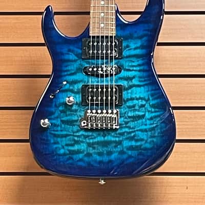 Ibanez GRX70QAL-TBB Gio Left-Handed in Transparent Blue Burst #5572 image 2