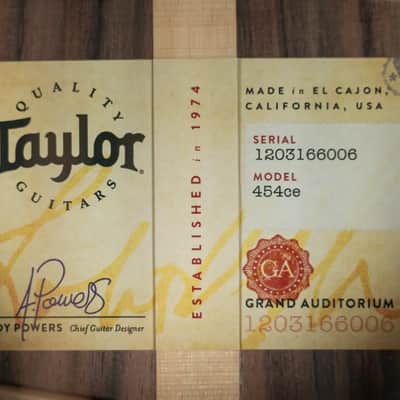Taylor Next Generation 454ce 12-String Grand Auditorium Acoustic/Electric Guitar with Hardshell Case image 15