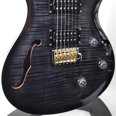 PRS SE Custom 24 Semi-Hollow Piezo, Charcoal Burst Carved Maple Top Serial #: CTIG064900 image 2