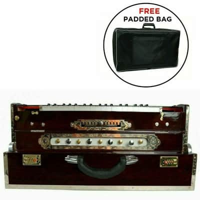 Handmade Harmonium 13 Scale Changer Exclusive Concert Quality Portable 4 Reed Indian Teak image 1