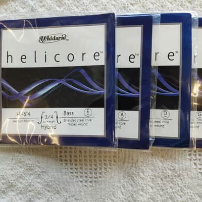 D'Addario Helicore 3/4 Hybrid Bass Strings - Medium Tension image 3