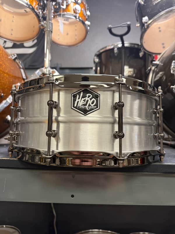 Hero Drum Works Aluminum 14x5.5” Snare Drum image 1
