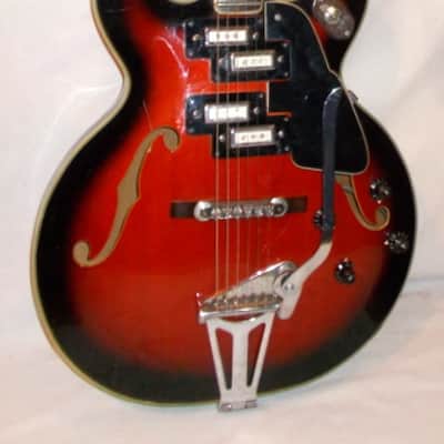 1966 Kimberly Teisco E-335T Cherry Burst *Split Rail Pickups* image 2