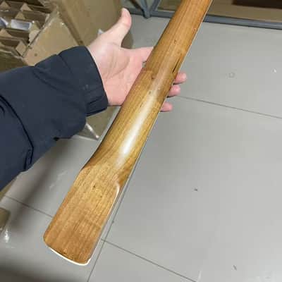 White binding Round stainless steel 4a 22 frets Roasted Maple guitar neck Rosewood fingerboard Pearl block inlay 25.5inch hole 10mm image 4