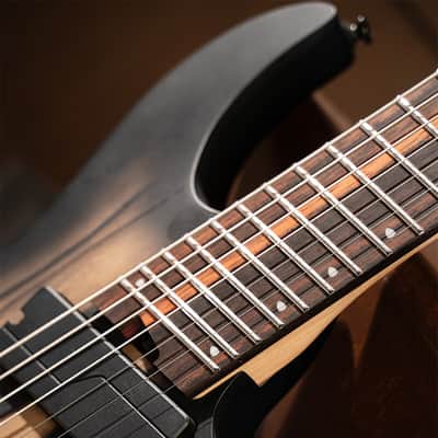 Cort KX507MS-NBB KX Series Pale Moon Ebony Top Mahogany Body Maple & Purple Heart 5-Ply Laminated Neck 7-String Multiscale Electric Guitar image 18