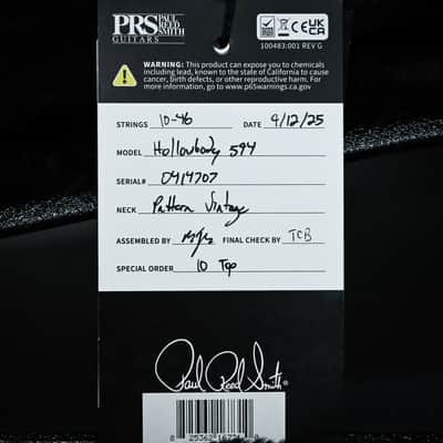 PRS McCarty 594 Hollowbody II w/ 10-Top- Black Gold Wraparound Burst 2025 (0414707) image 14