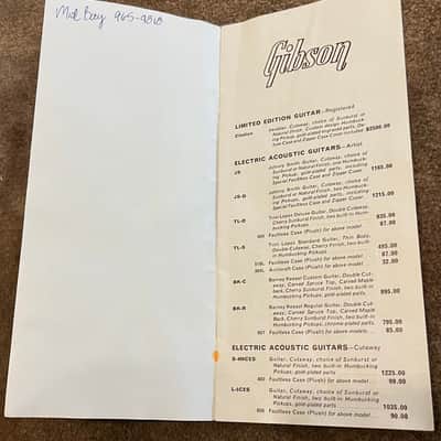 Gibson SR Price List 1970 image 2