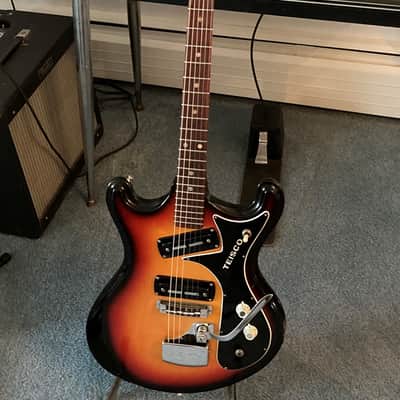 1968  Teisco V2 Sunburst . Very cool MIJ guitar Mezurashi (rare) image 18